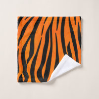 Wild Orange Black Tiger Stripes Animal Print
