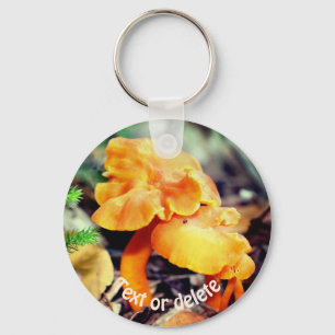 Wild Orange Mushrooms Nature Personalised Key Ring