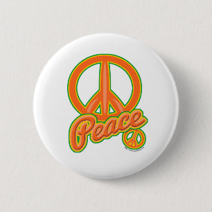 Wild Orange Peace Sign 6 Cm Round Badge