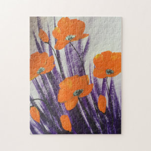 Wild orange poppies  jigsaw puzzle