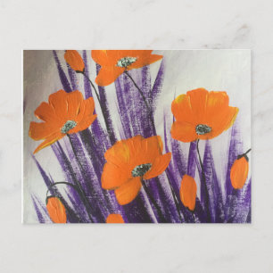 Wild orange poppies  postcard