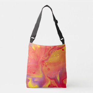 Wild Orange Purple Flow Art Crossbody Bag