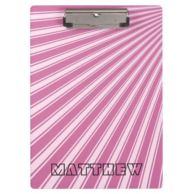 Wild orchid Colour Stripe Funky Pattern Clipboard (Front)