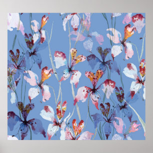 Wild Orchid Elegance: Watercolor Luxury Poster