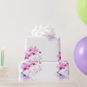 Wild Orchid Flower Blossoms Birthday / Small Wrapping Paper