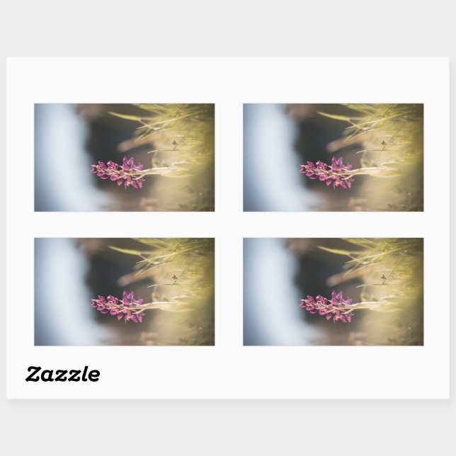 Wild Orchid Nature Photo Rectangular Sticker (Sheet)