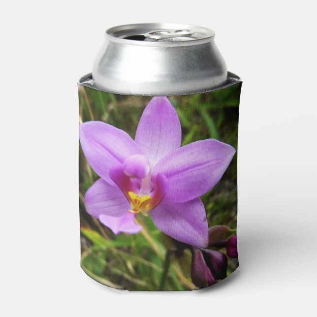 Wild Orchid Purple Tropical Flower Can Cooler (Can Front)