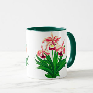 Wild Orchids - Coral Pink Orchids and Foliage Mug