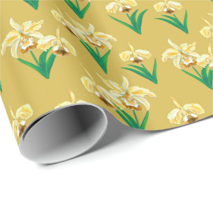 Wild Orchids - Golden Yellow Orchids and Foliage Wrapping Paper