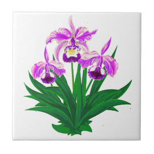 Wild Orchids - Light Purple Orchids and Foliage Tile