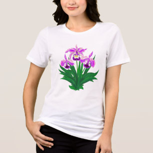 Wild Orchids - Light Purple Orchids and Foliage  Tri-Blend Shirt