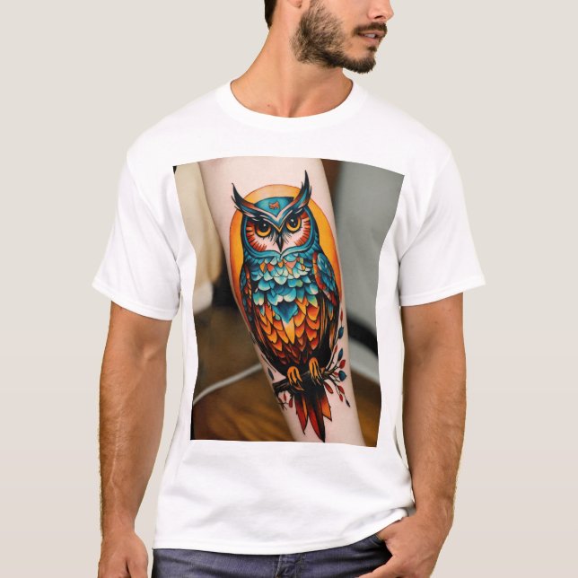 "Wild OwL Tattoo Beauty" T-Shirt (Front)