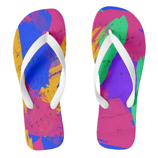 Wild Paint Brush Colours and Music Flip Flops (Footbed)