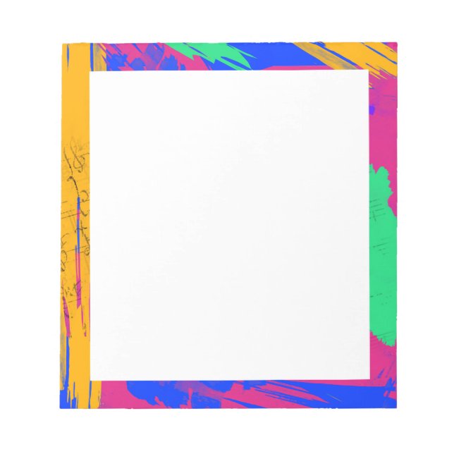 Wild Paint Brush Colours and Music Sheets Notepad (Front)