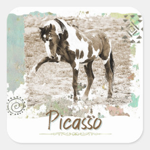 Wild Paint Horse Picasso Large Photo Sticker