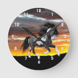 Wild Paint Horse Wall Clock