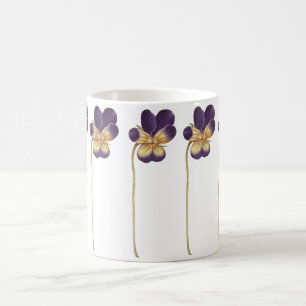 Wild pansy flower hand drawn coffee mug