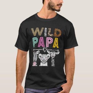 Wild Papa Zoo Theme Birthday Safari Jungle Matchin T-Shirt