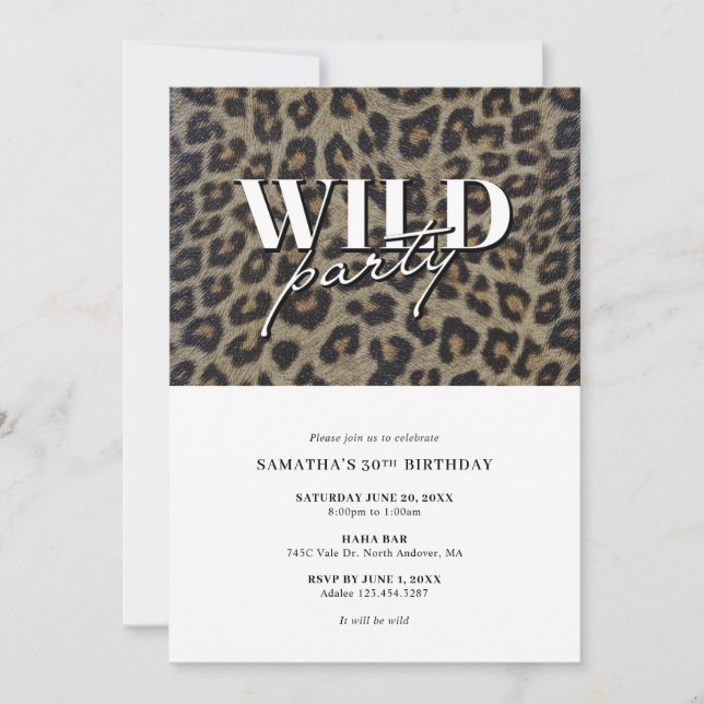 Wild Party Birthday Invitation (Front)