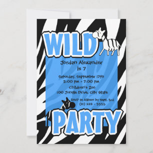Wild Party/ Blue Zebra Invitation