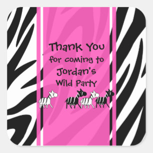 Wild Party/ Pink Square Sticker