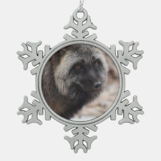 Wild Paws Midnight Snowflake Framed Ornament