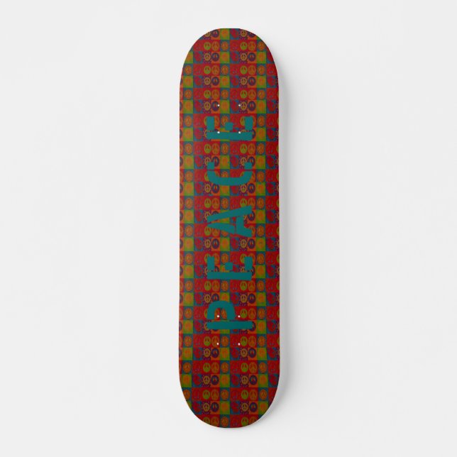 Wild Peace Signs ~ Skateboard Retro (Front)