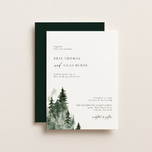 Wild Pine Forest Rustic Wedding Invitation