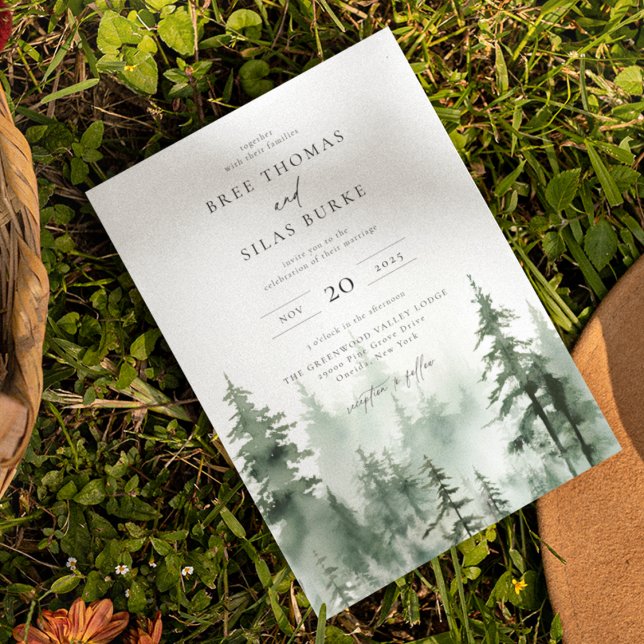 Wild Pine Forest Wedding Invitation (Creator Uploaded)