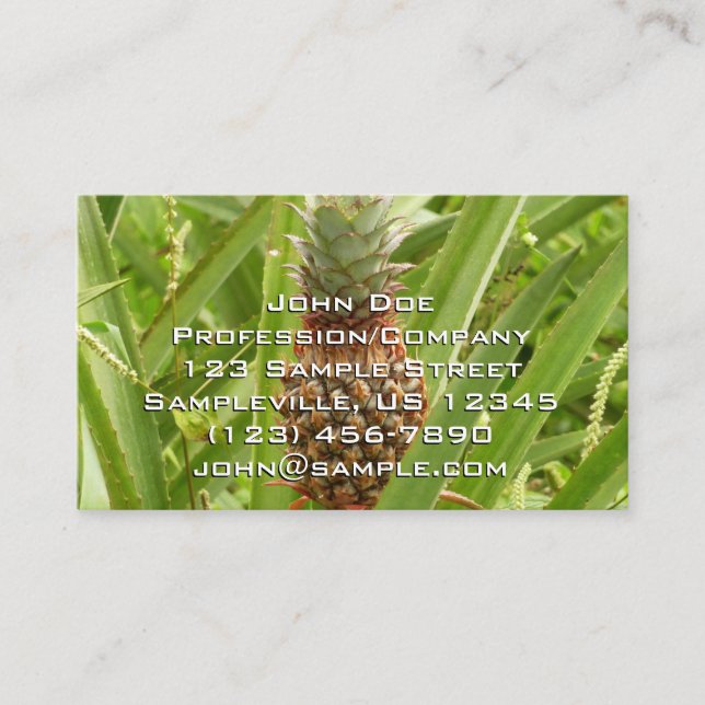 Wild Pineapple Tropical Fruit in Nature Business Card (Front)