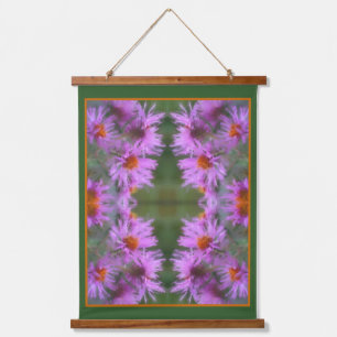 Wild Pink Asters Flower Art  Hanging Tapestry