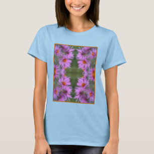 Wild Pink Asters Flower Art  T-Shirt