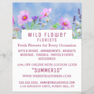 Wild Pink Floral, Floristry Advertising Flyer