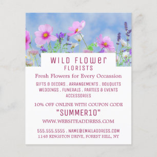 Wild Pink Floral, Floristry Advertising Flyer