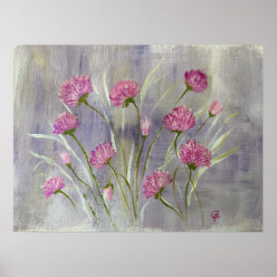 Wild Pink Flowers Poster