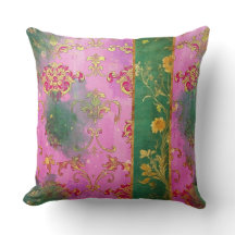 Wild Pink Grunge Damask - Pillow