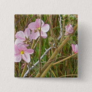 Wild Pink Hibiscus in Salt Marsh Items 15 Cm Square Badge