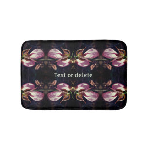 Wild Pink Lady Slipper Orchid Pair Personalised Bath Mat