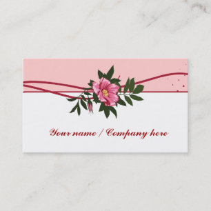 Wild pink rose floral business card