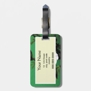 wild pink rose flowers in green, Elegant Luggage Tag