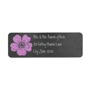 Wild Pink Roses Chalkboard Avery Label