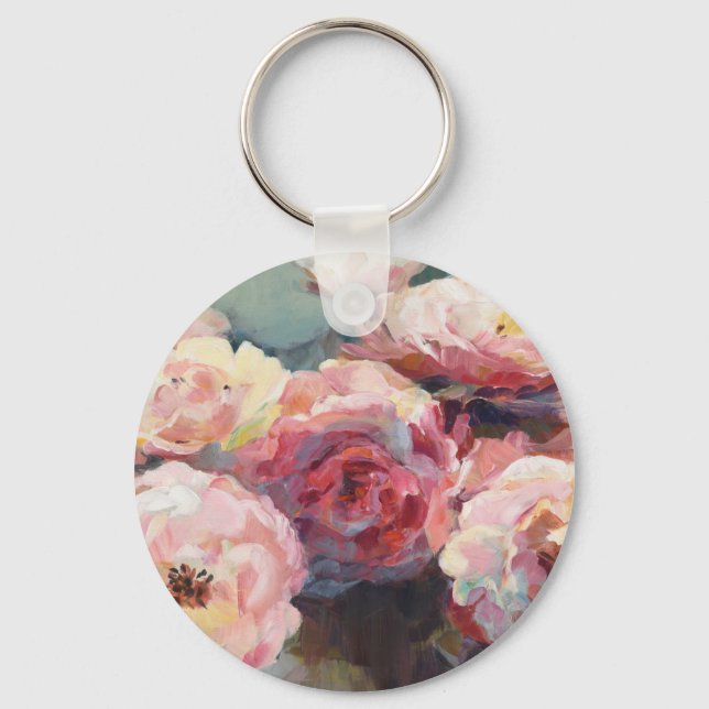 Wild Pink Roses Key Ring (Front)