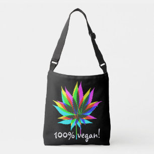 Wild Plant Leafs - neon coloured + 100% vegan Crossbody Bag