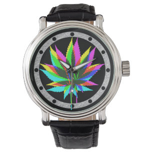 Wild Plant Leafs - neon coloured + your ideas Watch