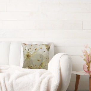 Wild Plum Blossoms Impressionist Art and Your Name Cushion