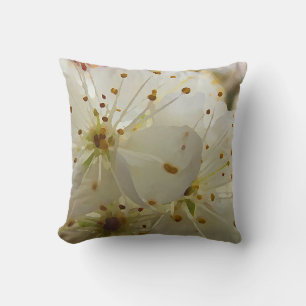 Wild Plum Blossoms Impressionist Art and Your Name Cushion