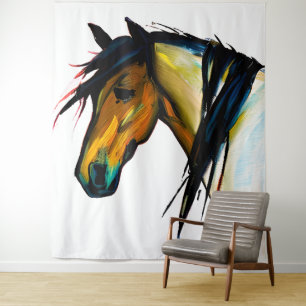 Wild Pony   Watercolor Horse Tapestry