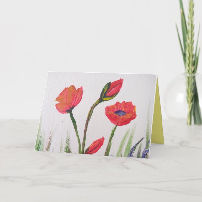 Wild Poppies Easter Card (Front)