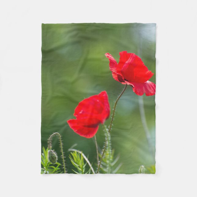 Wild poppies fleece blanket (Front)