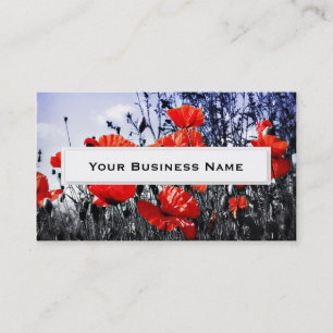 Wild Poppies Flower Business Cards